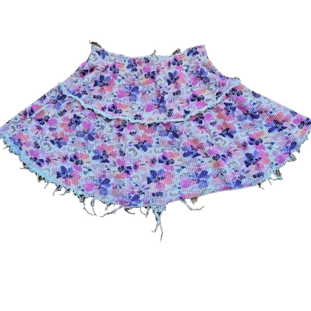 LoveShackFancy Ignacia Floral Tiered Ruffle Mini Skirt P A001312 - Picture 2 of 7